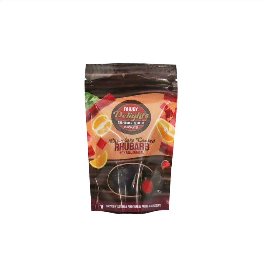 Rhuby Delights Chocolate Rhubarb Orange 80g