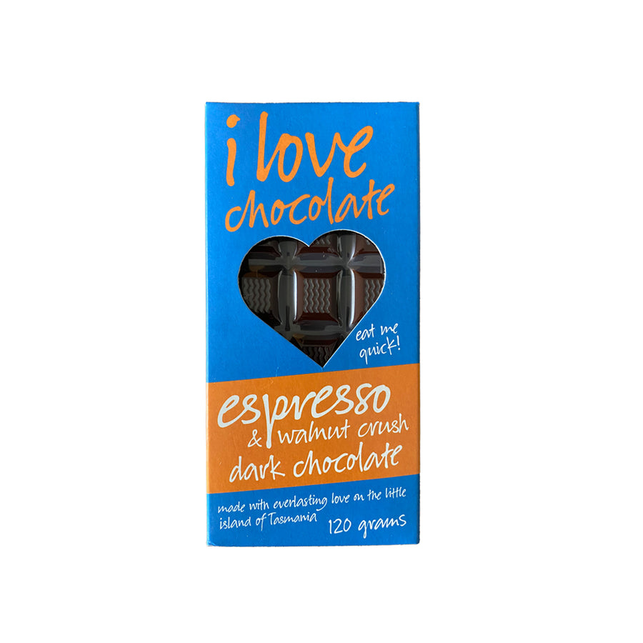 I Love Chocolate - Dark Chocolate Espresso & Walnut 120g